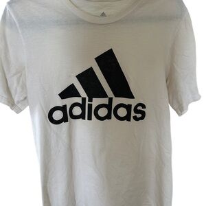 Adidas white  Tee with Black Emblem